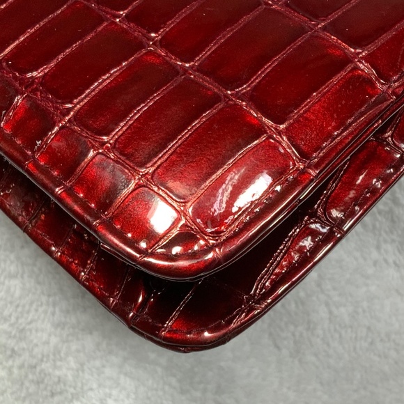 Stuart Weitzman Red Croc Frame Bag - Picture 11 of 14